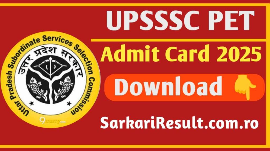 UPSSSC PET Admit Card 2025